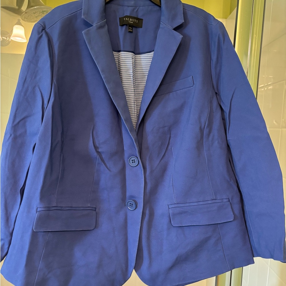 Talbots Blue suit jacket 14w pants 16w